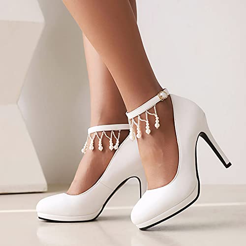 Chaussures de mariée blanches à plateforme pour danser confortablement