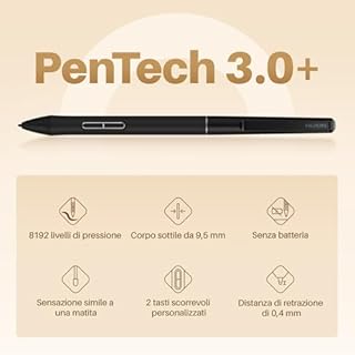 HUION Inspiroy Frego S Tavoletta Grafica Bluetooth, PenTech 3.0+, Tavoletta Grafica da 6,3X3,9 Pollici per Disegnare, Progettare, Lavorare con Mac, PC e Dispositivi Mobili