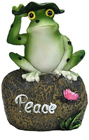 June Fox 3 Pcs 5 Inch Frog Garden Statues Decor, Fairy Sculptures Ornaments for Garden, Yard