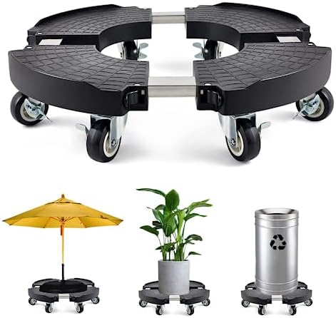 Plant Caddy with Wheels Heavy Duty with 8 Lockable Casters, Rolling Plant Stand Adjustable 15"-21", Plant Dolly with Wheels Heavy Duty 330lbs Capacity for Outdoor Indoor Large Plant /Flower Pot