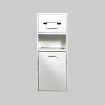 Recessed Bathroom Niche for Toilet Paper 304 Stainless Steel in Wall Storage Rack with Narrow Frame and Anti-Scratch Surface for Home and HotelWhite,12"/300mm
