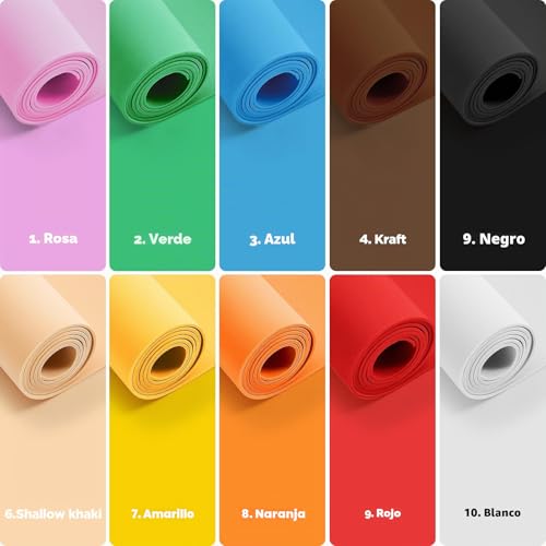 Miniatura 5 de Do Ping 10 Colores De Espuma Eva Cosplay, 10 Unidades De Espuma Eva De 2 Mm, 34 X 124,5 Cm, De Alta Densidad, 86 Kg M3, Para Disfraz De Carft, Proyecto Diy 2 Mm, 10 Colores