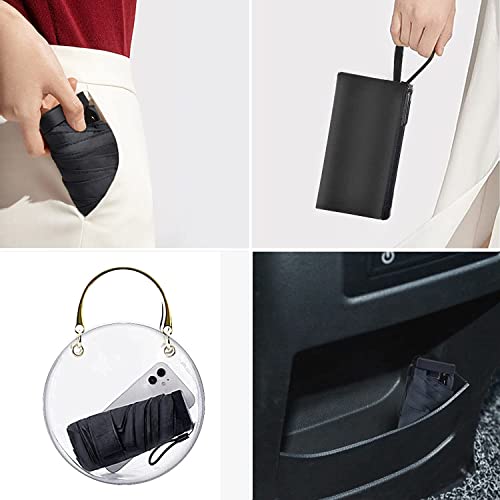 Leagera Mini Umbrella For Purse - Canopy Diameter 35Inch, Small Travel Umbrella Compact Mini Waterproof Umbrellas For Rain, Suitable For Women Purse And Pocket, Manual Opening #TOP6