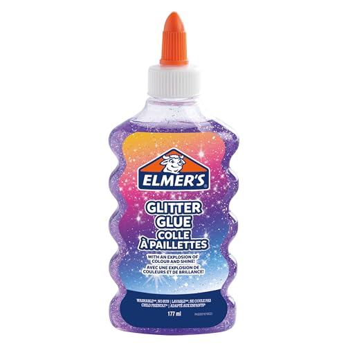 Elmer’s colla glitterata, viola, lavabile e adatta ai bambini, 177 ml