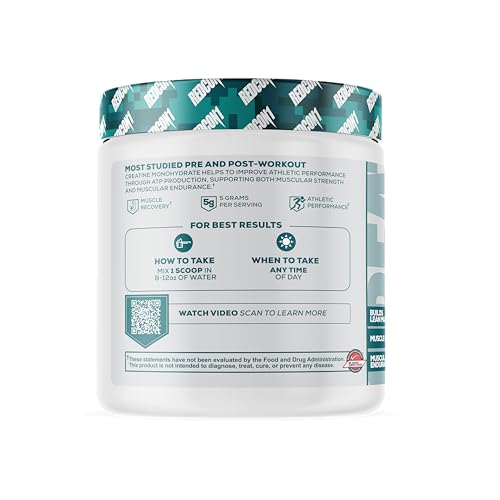 REDCON1 Creatine Monohydrate - Keto Friendly + Vegan Pre & Post Workout Supplement - Creatine Powder to Support Recovery & Athletic Performance (60 Servings) - Image 3