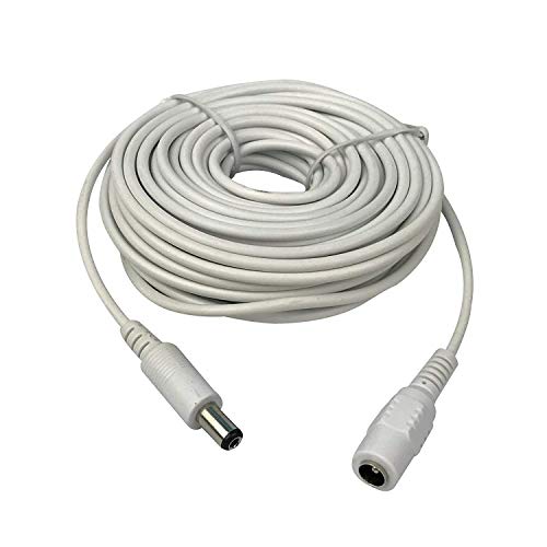 Vanxse CCTV Dc 12v Power Extension Cable 10m(30ft) 2.1x5.5mm for CCTV Security Cameras IP Camera Dvr Standalone in White Color-WPC10M