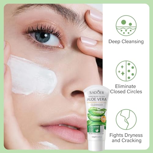 Leogony 10PCS Skin Care Sets for Women Aloe Vera Gift Set for Teenage Girls Face Skincare for Teen Girl, Green - Image 4