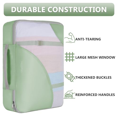 Image of OlarHike 8 Set Packing Cubes for Travel,Gifts for Women Mom,Anti-Tearing Suitcase Organizer,with Over 1000 pcs Mesh Holes,Vacation Essentials & Accessories for Cruise Ship