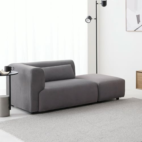 VENTOTA ソファベッド 2人掛け ソファー オットマン付き 片肘 犬猫対策 レイアウト自由 ローソファ コンパクト ソファーベッド セミダブル 一人暮らし 多用途使用シーン リビングソファ sofa bed 快適な座り心地 (右肘)Colce-R D