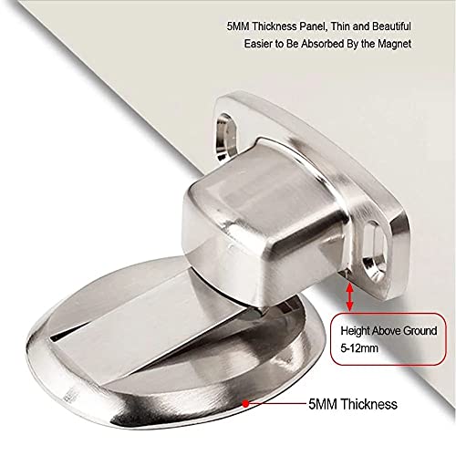 Tope de puerta de metal resistente MESKEL con retenedor y tornillos autoadhesivos 5