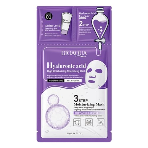 ISAKEN 12 Fogli Maschere Viso Miele Maschere Viso all'aloe Vera Maschera in Tessuto Antietà e Idratante per Ogni Condizione della Pelle, Pelle Luminosa ed Effetto Luminoso