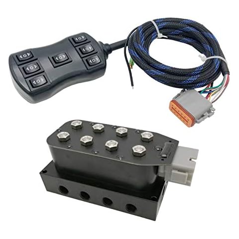 4 Corner Solenoid Valve Air Rid Manifold for 4 Air Bag Suspension System with 10 Feet 7-Switch Wired Remoted Controller Ports (3/8 NPT Ports) Cover