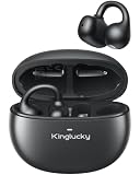 Kinglucky Upgraded Clip-On Earbuds Comfortable fit & Crystal-Clear Sound, 40H Playtime Open Ear Buds Bluetooth 6.0 Wireless Headphones for Women Ideal for Small Ears,Sports,Workouts,Glasses Black