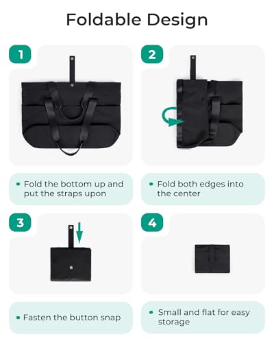 Image of BAGSMART Tote Bag for Women, Foldable Tote Bag With Zipper Travel Shoulder Bag Handbag for Work