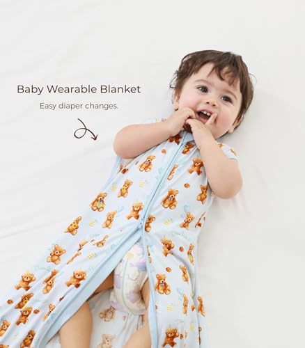 Image of Baby Sleep Sack Soft Wearable Blanket 2-Way Zipper Sleeping Bag for Girls Boys 0-3T, Viscose Made from Bamboo