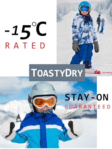 Image of SATINIOR Kids Snow Mittens Waterproof Winter Ski Gloves Warm Thicken Snow Gloves for Girls Boys