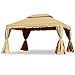 Gazebo en Alliage D'aluminium avec Toit À 2 Niveaux, Chapiteau, Pavillon, Patio, Abri De Tente De Fête De Jardin avec Filets Et Parois Latérales,3x3m