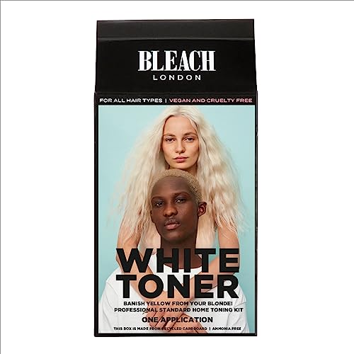 Bleach London White Toner Kit, Ammonia-Free, Ideal to Neutralise Brassy Yellow for Icy Blonde Finish