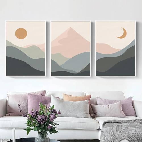 Art mural bohème moderne affiche affiche montagne lune - 2
