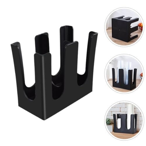 Porte-gobelets en acrylique noir de grande capacité pour bureau - 8