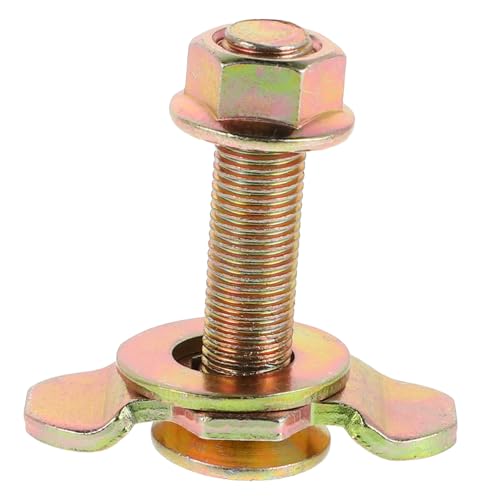 Amosfun Accesorio Roscado De Amarre Doble para Riel L, 3/8, Metálico Dorado, para Sujeción Segura Autocaravanas y Camiones, Uso Exterior e Instalación Fácil, Adecuado para Carga y Almacenamiento