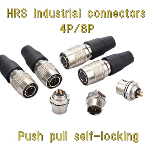 Conector HR10a para cámara industrial mini de 4 y 6 pines color plata 3