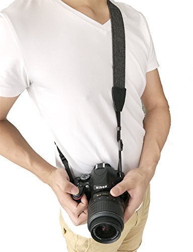 Alled Xn01-0943 Neck Shoulder Belt Strap, Vintage Print Soft Colorful Camera Straps For Women/Men, All Dslr/Nikon/Canon/Sony/Olympus/Samsung/Pentax/Olympus, Black #TOP3