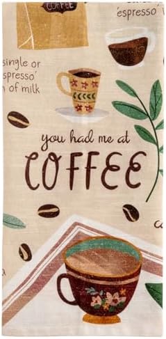 Karma, Eclectic Tea Towel, 100% Cotton Hand Towel for Kitchen – Housewarming Gift for Hostess Boho Kitchen Home Décor, Coffee image 4