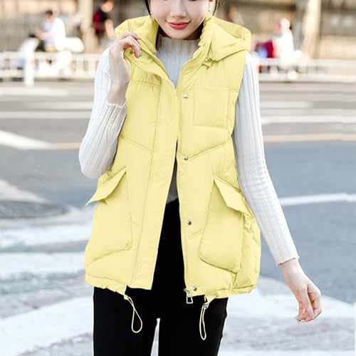 XUNRYAN Puffer Vest Teen Girls Quilted Lightweight Jackets Sleeveless Winter Down Coat Hooded Outwear Waistcoat Padded Gilet2