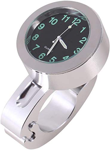 Yctze Uhr Motorrad Lenker - St¡§1Ck Silber Motorrad Wasserdichter Lenker Mount Clock Watch iversal Lenker Zubeh?R