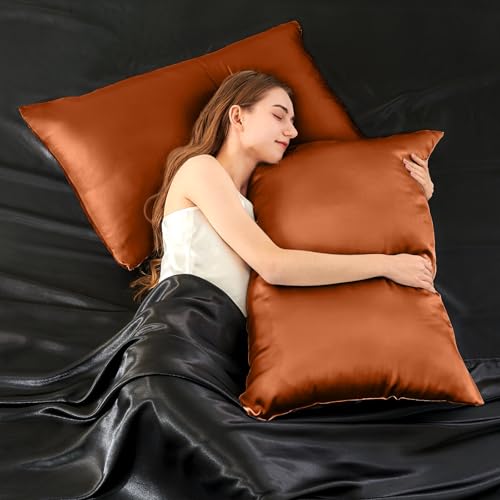 Image of INFIIXSO Silk Pillowcase Orange 1PC 20 inchx30 inch