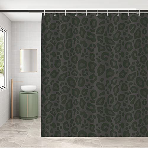 Seorsok Black Leopard Cheetah Print Shower Curtain Modern Cute Simple Home Tub Bathroom Curtain Decorative Set With 12 Hooks Quick Dry Washable Durable Polyester Fabric 72" X 72" #TOP6