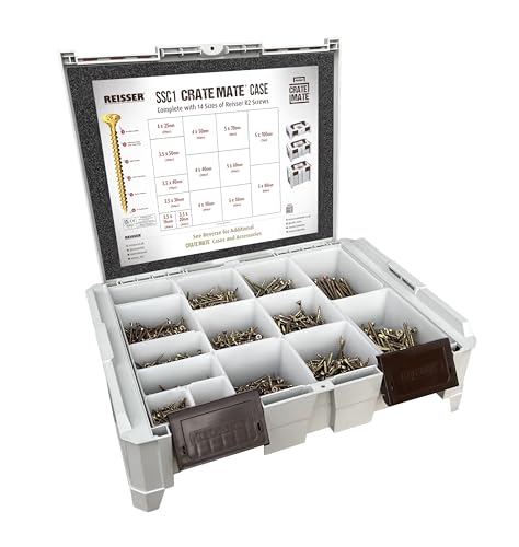 Reisser R2 Wood Screw & Tool Storage System Crate Mate Small with 2115 Screw