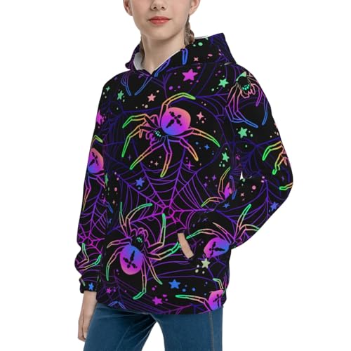 Multi-colored Spiders Kid Hoodies Boys Sweatshirts Girls Pullover with Pocket2