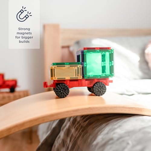 Connetix Rainbow Motion Pack — 24-Piece Magnetic Tiles with Car Bases — view 2