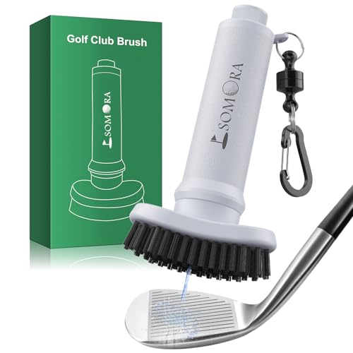 SOMORA Pro Golf Club Cleaner Water Brush - White Elephant Gifts for Adults, Golf Bag Accessories Golf Gifts for Men Dad Father's Day, Magnetic Golf Club Brush Groove Cleaner, Christmas Mens Gifts