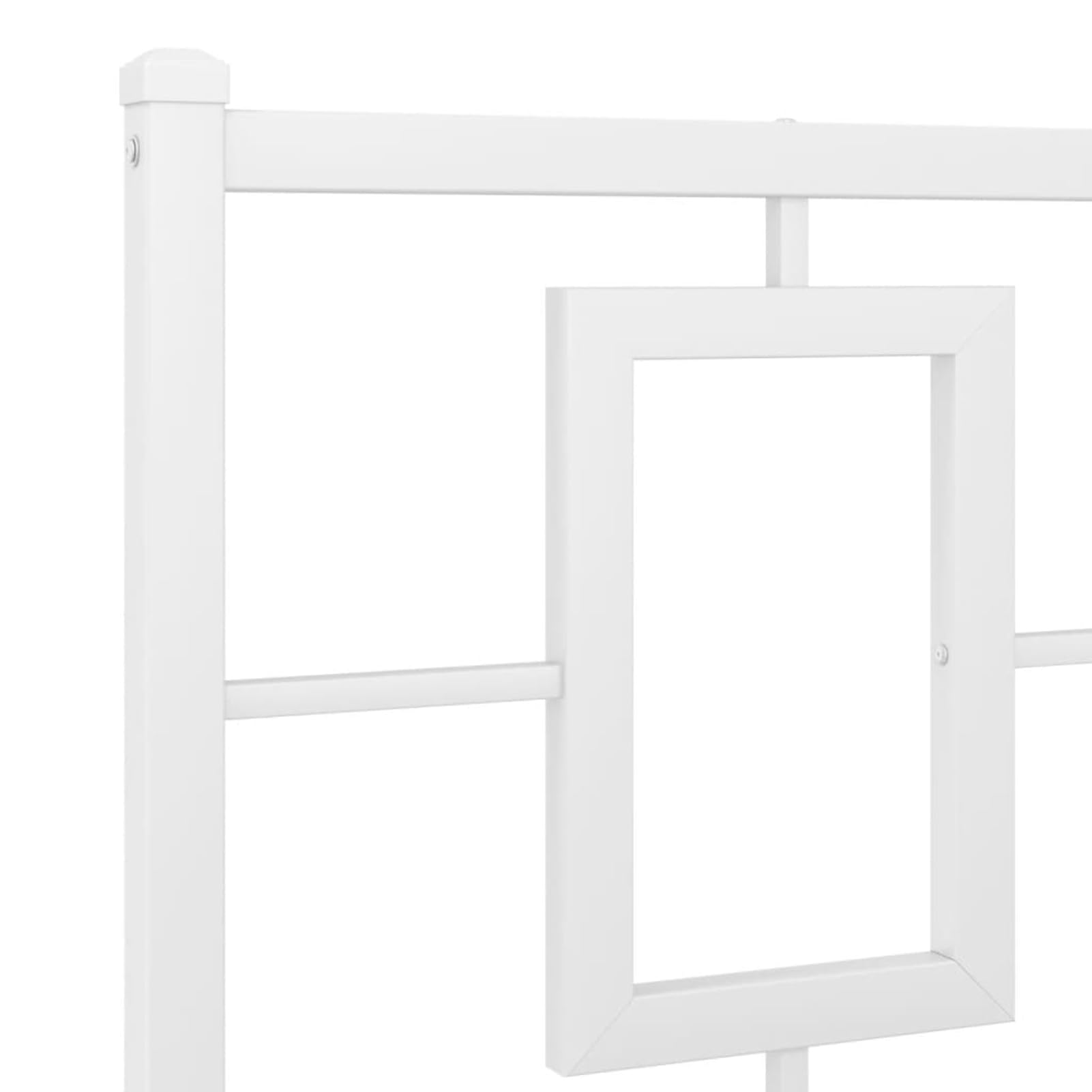 WGYHOME Rama łóżka 140 x 190 cm z zagłówkiem, kolor biały, stal – malowane proszkowo metalowe łóżko ze środkowymi nóżkami i wysokość 26 cm pod łóżko dla dorosłych