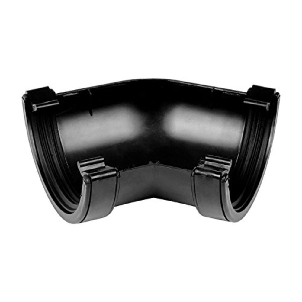 Merriway BH05937 Half Round 135 Degree Gutter Angle, 112mm (4.5 inch) - Black, White/Grey, 28 mm