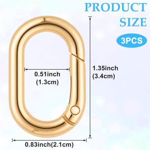Image of Oval Spring Ring Clips, Metal Keyring Purse Clip