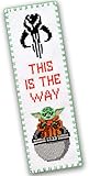 Personalized.Design Counted Cross Stitch Kit 'Baby Yoda: Grogu' - Star Wars Bookmark Embroidery Kit with Mandalorian The Child 'This is The Way' Pattern