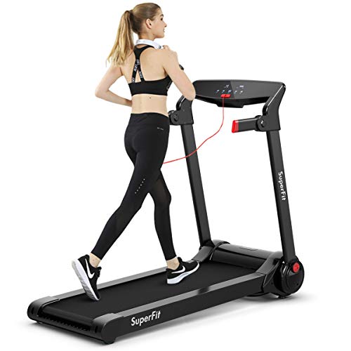 Image of GYMAX Folding Treadmill, 3.0HP Free Installation Running Machine with Bluetooth Speaker, HD Touch Screen Monitor, Smart APP Control, Silent Jogging Walking Machine for Home Office