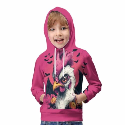 Pulls pour enfants avec poches Halloween Rooster imprimés en 3D unisexes - 5