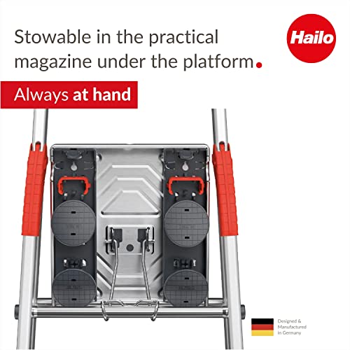 Hailo Easyclix Garden Size L | Interchangeable Foot Set For Hailo Stepladders | Easy And Quick To Change | Secure Standing On Soft Surfaces, Such As Lawn Or Sand | No Sinking In | Wide Foot Black Size "L" 9948-001 #TOP3