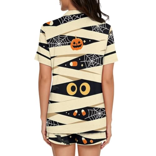 Image of Women's Short Sleeve Sleepwear Pajamas Nightwear with Pockets