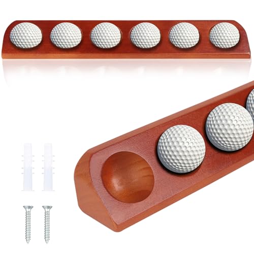 Golfball Vitrine, Golfball-Display-Wandhalterung Holz Setzkasten für 6 Golfbälle, Golfball Regal für Sammler Golfball-Aufbewahrungslösung...
