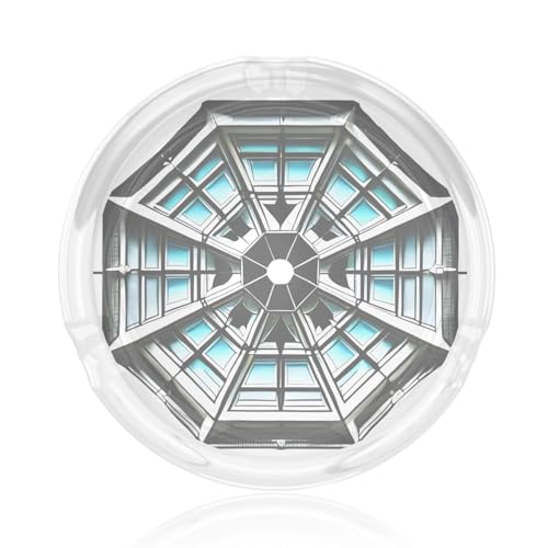 Cendrier rond en verre octogonal élégant et durable pour salon, chambre à coucher, bureau