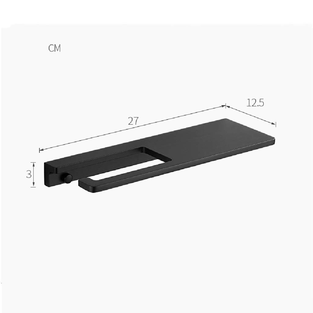 Metallo Supporto di Carta igienica - Angolo Semplice in Acciaio Inox Bagno Tissue Dispenser con Il Telefono Shelf Wet Wipes Bagagli, Nero