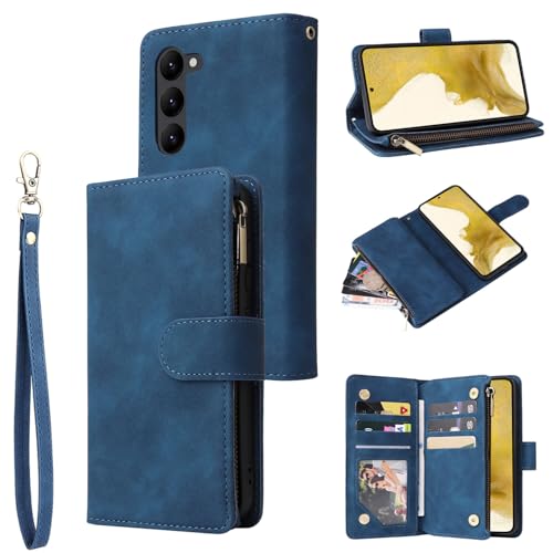 Coque Galaxy S21 Plus bleu zippée pour éviter de perdre vos cartes
