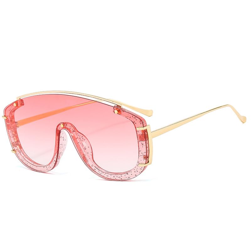 Lunettes de soleil anti éblouissement surdimensionnées dégradé rose