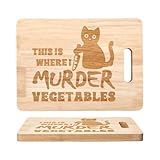 Tablas de cortar – Bandeja de cortar de madera de Halloween, decoración de patrón de gato, accesorios temáticos de fiesta, cocina, preparación de carne, verduras, frutas, corte de alimentos duradero